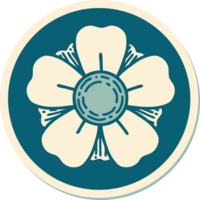 sticker of tattoo in traditional style of a flower png