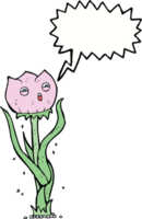 cartone animato fiore con discorso bolla png