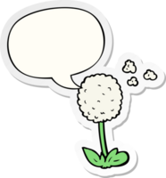 cartoon flower with speech bubble sticker png