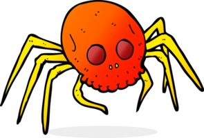 araña de calavera espeluznante de dibujos animados png