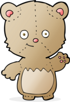 Cartoon-Teddybär winkt png