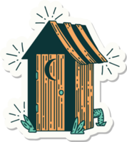 sticker of a tattoo style outdoor toilet png
