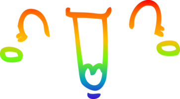 rainbow gradient line drawing of a happy cartoon face png