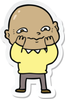 sticker of a cartoon nervous man png