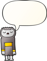 cartoon robot with speech bubble in smooth gradient style png