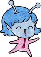 fille extraterrestre de dessin animé en riant png