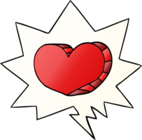 dessin animé l'amour cœur avec discours bulle dans lisse pente style png