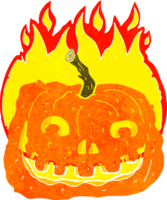 calabaza ardiente de dibujos animados png