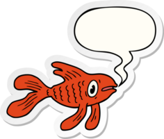 dessin animé poisson avec discours bulle autocollant png