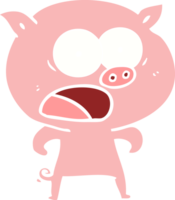 piatto colore stile cartone animato maiale urlando png