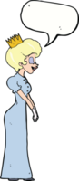 Cartoon-Prinzessin mit Sprechblase png