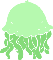 flat color style cartoon jellyfish png