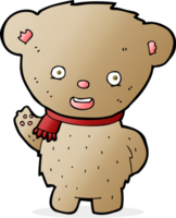 cartoon teddy bear waving png