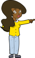 cartoon pretty woman pointing png