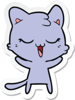 sticker van een happy cartoon kat png