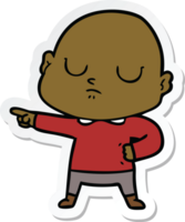 sticker van een cartoon kale man png