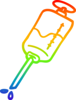Regenbogen Gradient Linie Zeichnung von ein Karikatur Injektion png