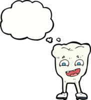 tecknad serie Lycklig tand med trodde bubbla png