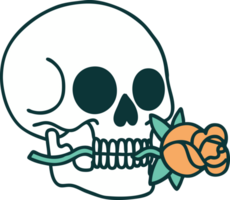 imagen icónica de estilo tatuaje de una calavera png