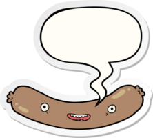 cartoon sausage with speech bubble sticker png