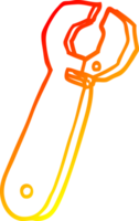 warm gradient line drawing of a cartoon spanner tool png