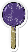 distressed sticker of a cartoon lollipop png