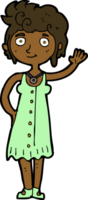 cartoon hippie woman waving png