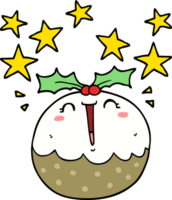 cute cartoon happy christmas pudding png