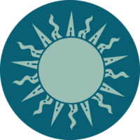 iconic tattoo style image of a sun png
