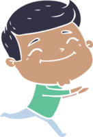 happy flat color style cartoon man png