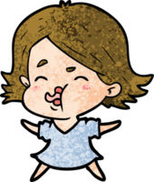 cartoon girl pulling face png