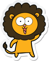 sticker of a happy cartoon lion png