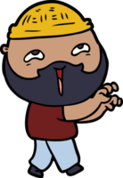 homme barbu heureux de dessin animé png