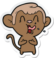 sticker of a crazy cartoon monkey png