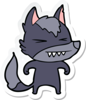 sticker van een cartoon van boze wolven png