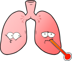 pulmones insalubres de dibujos animados png