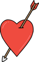 tattoo in traditional style of an arrow and heart png