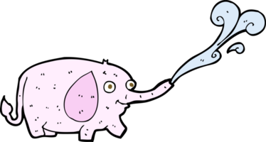 cartoon funny little elephant squirting water png