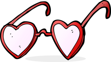 cartoon heart glasses png