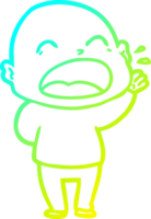 freddo pendenza linea disegno di un' cartone animato urlando Calvo uomo png