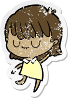 distressed sticker of a cartoon woman png