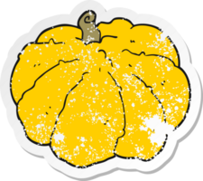 distressed sticker of a cartoon squash png