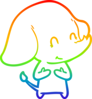 arc en ciel pente ligne dessin de une mignonne dessin animé l'éléphant png