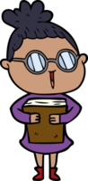 cartoon woman wearing spectacles png