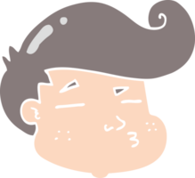 flat color style cartoon boy's face png