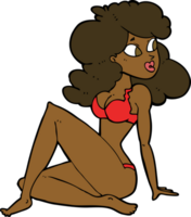 cartoon sexy woman in underwear png