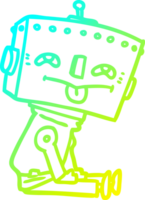 cold gradient line drawing of a cartoon robot png