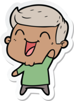 sticker of a cartoon man laughing png