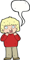 cartoon worried boy with speech bubble png