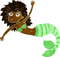 sereia bonita dos desenhos animados acenando png